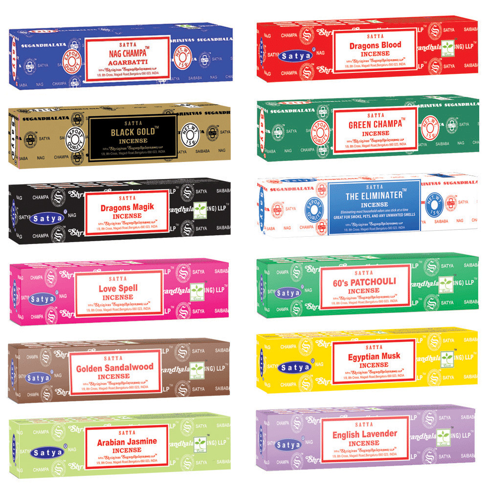 Incense Sticks Satya Original 12 Pack Box 180g 15g Each Nag Champa