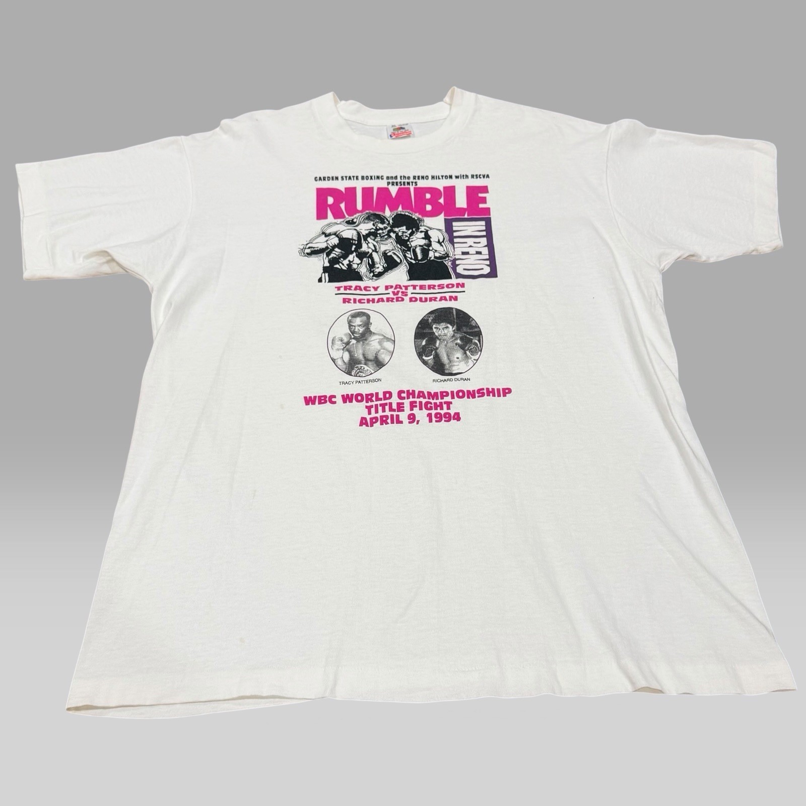 Vintage 1994 Rumble In Reno Boxing T Shirt Tracy Patterson Richard Duran XL USA
