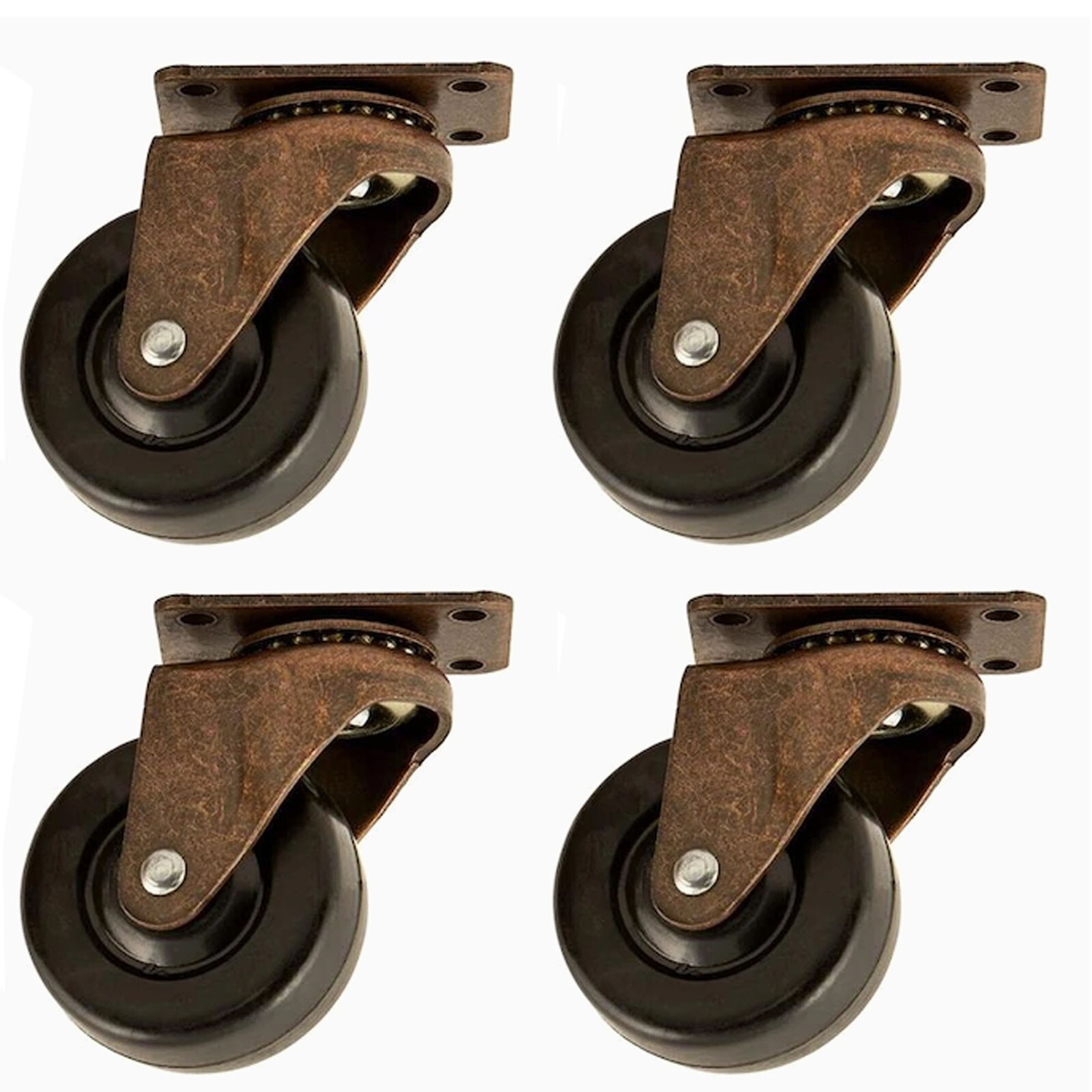 Antique Style Bronze Swivel Casters 4 Pack Antique Style Bronze Swivel Casters 4 Pack
