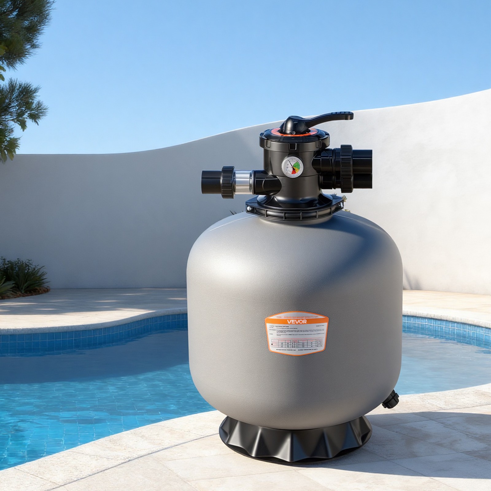 VEVOR Sand Filter 20 in Above Inground Swimming Pool Sand Filter 7-Way Valve