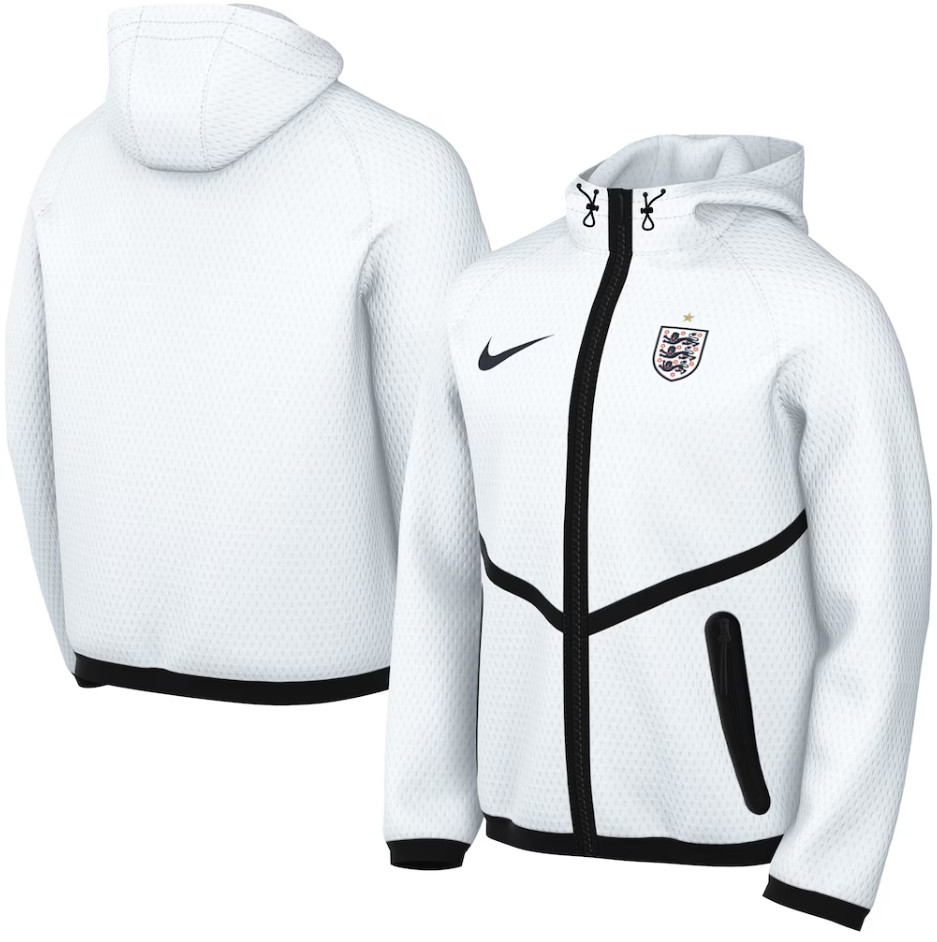 England National Team Nike 2026 Anthem Mesh Dri-FIT Full-Zip Hooded Jacket 