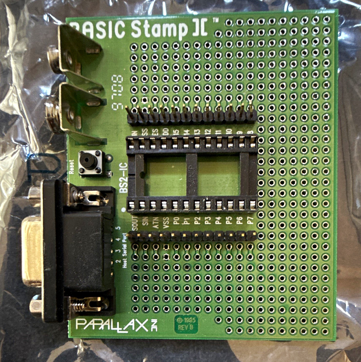 Vintage 1996 Parallax BASIC Stamp 2 Carrier Board (BS2-IC socket, NO CHIP Vintage 1996 Parallax BASIC Stamp 2 Carrier Board (BS2-IC socket, NO CHIP