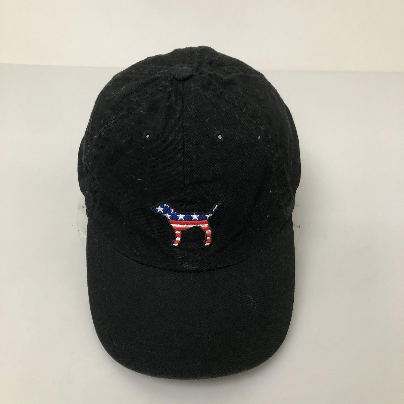 PINK Victoria\'s Secret Hat Cap Black Baseball Strap Back One Size Womens USA Dog