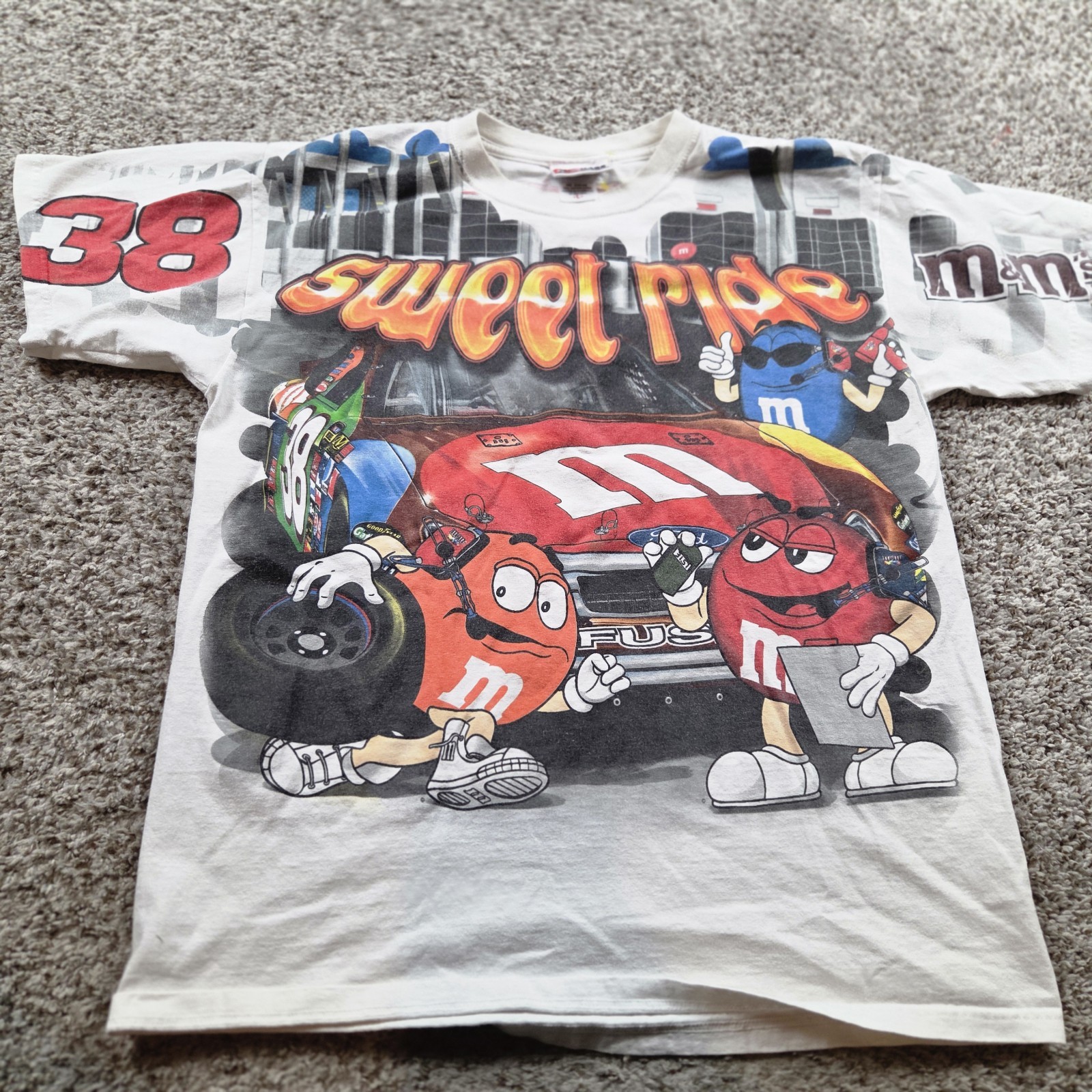 Vintage Y2K NASCAR M&M’s #38 T-Shirt Large Chase Authentics david gilliland Vintage Y2K NASCAR M&M’s #38 T-Shirt Large Chase Authentics david gilliland