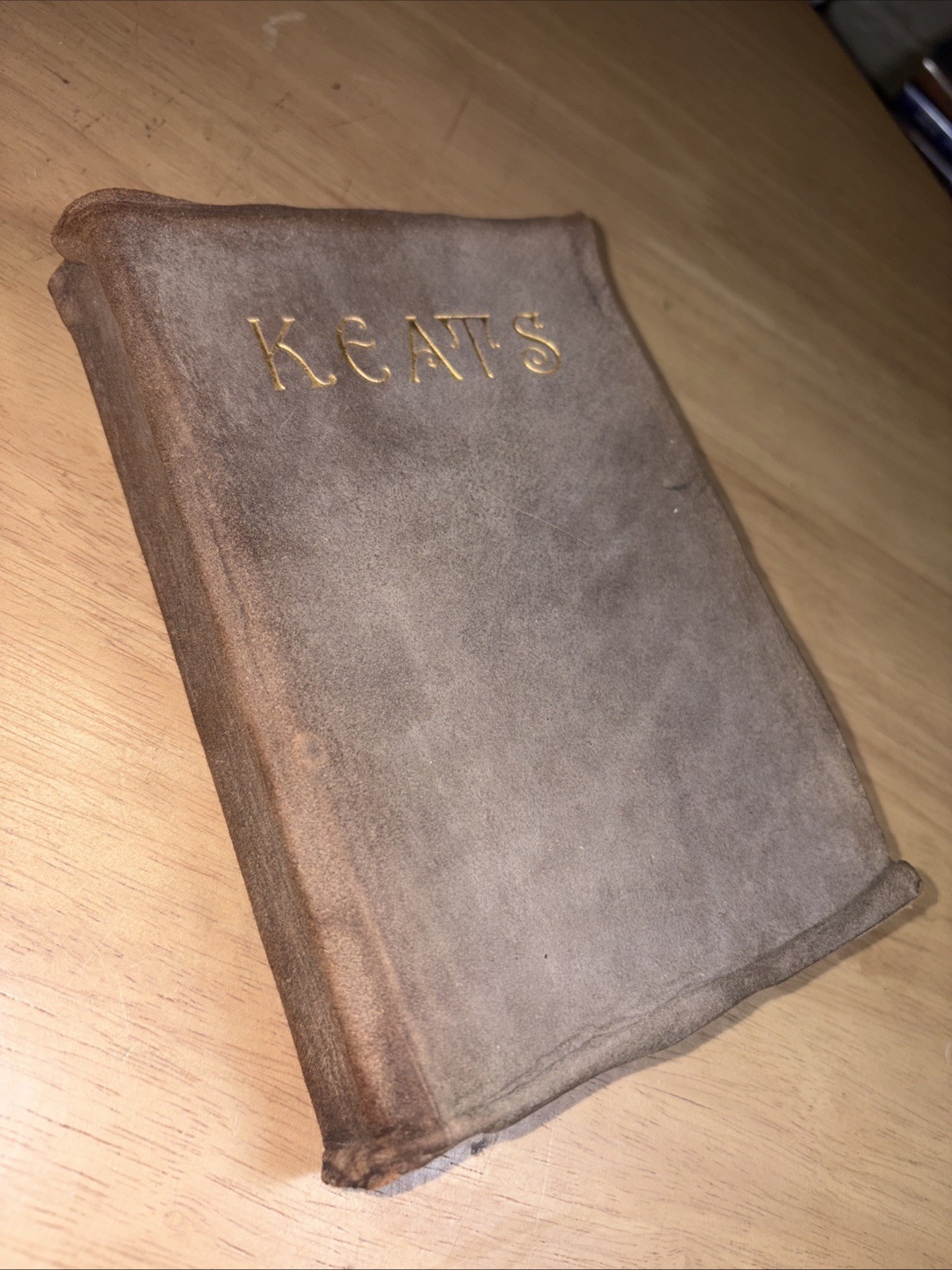 John Keats Poetical Works c 1905 Suede Leather AEG Antique Poetry Rossetti VG