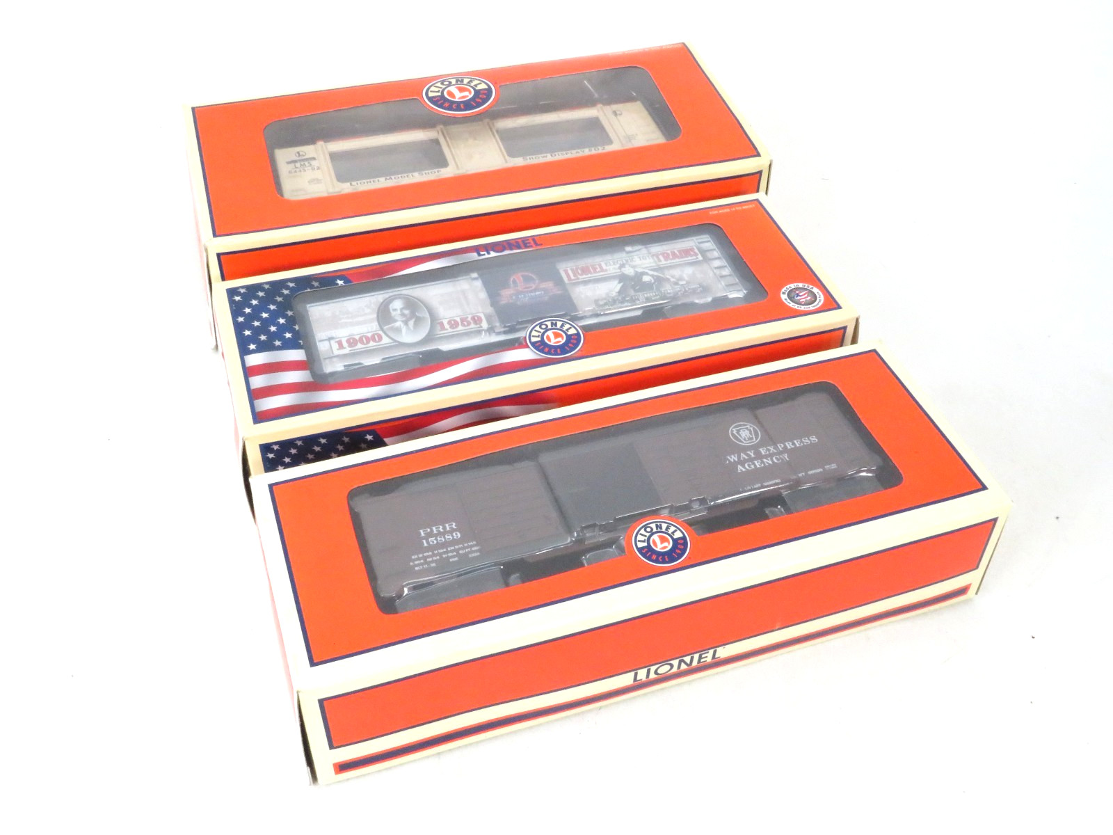 Lionel 6-82992 115th Anniv. 6-19675 Modelshop 6-15889 Boxcar Mixed lot, O Gauge