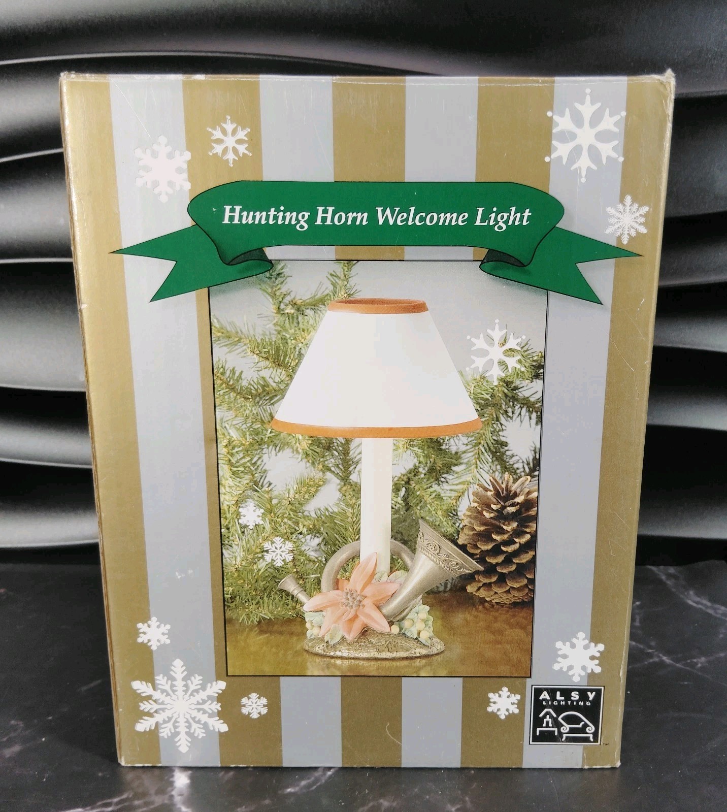 Vintage Alsy Christmas Hunting Horn Welcome Light Table Lamp 10\ Vintage Alsy Christmas Hunting Horn Welcome Light Table Lamp 10\