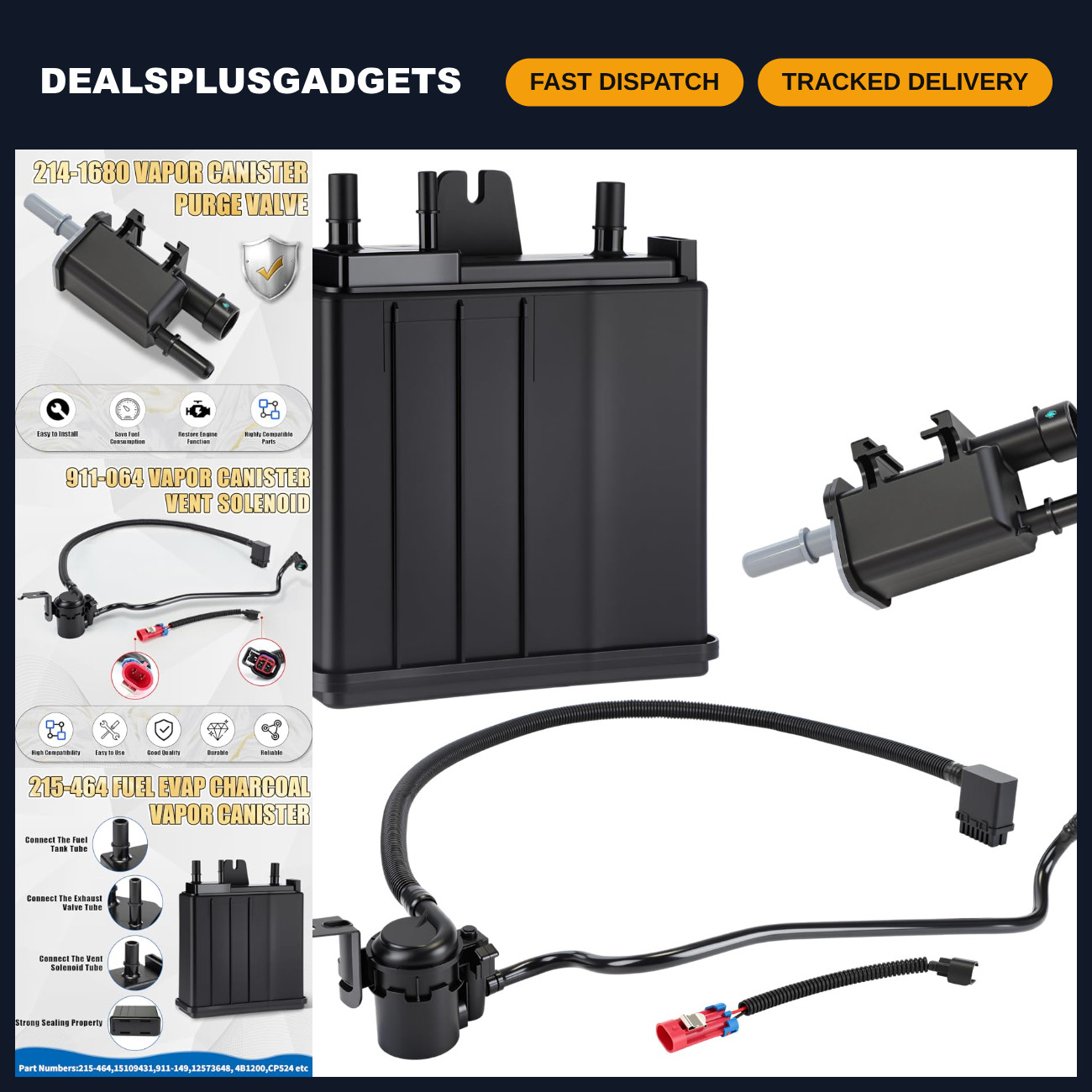 3 Pack EVAP Canister Kit - Charcoal Canister, Purge Valve & Vent Solenoid for GM 3 Pack EVAP Canister Kit - Charcoal Canister, Purge Valve & Vent Solenoid for GM