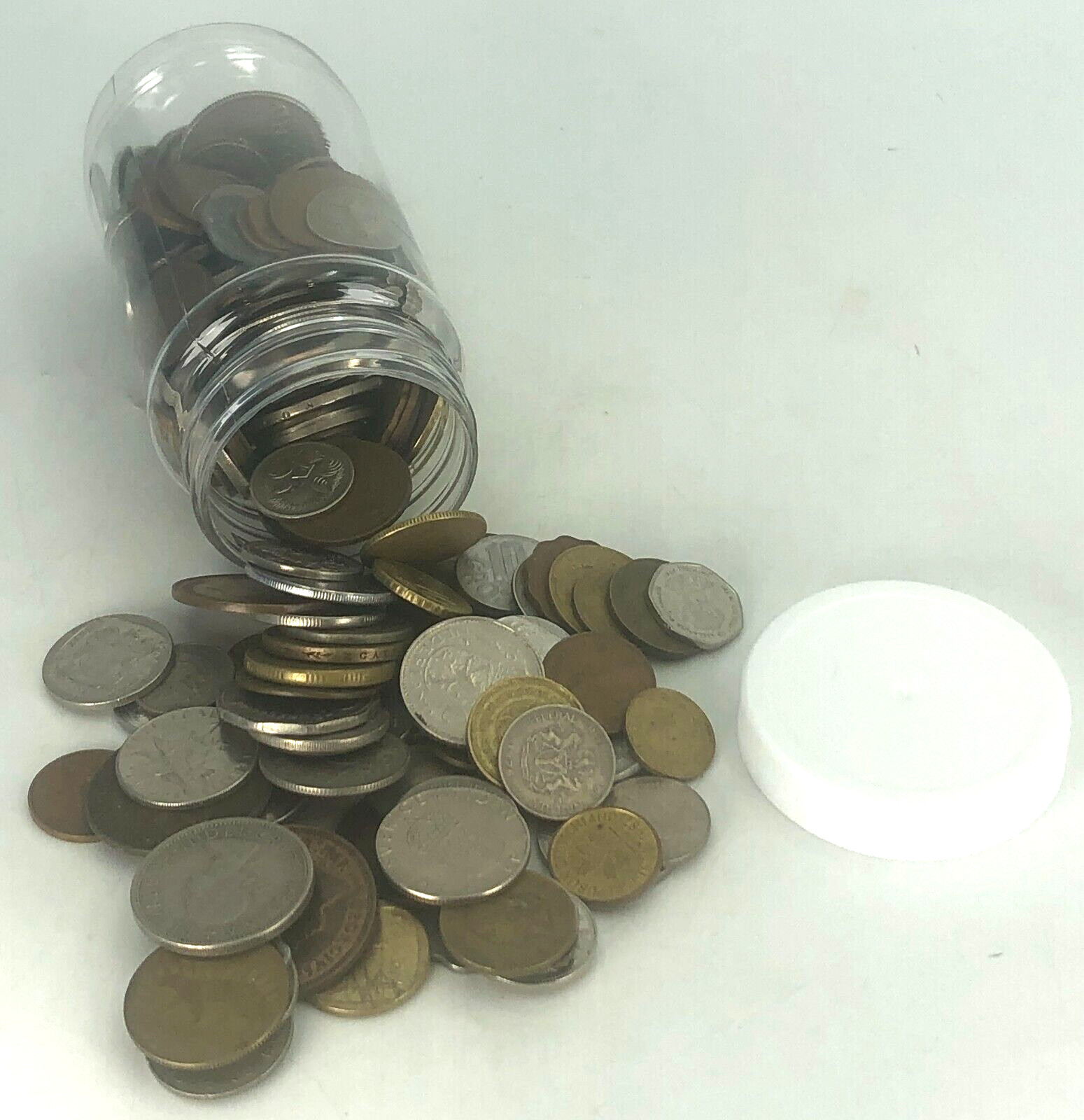 OVER 150 World Coin Collection BULK Mixed Coin LOT UNSEARCHED w/ JAR