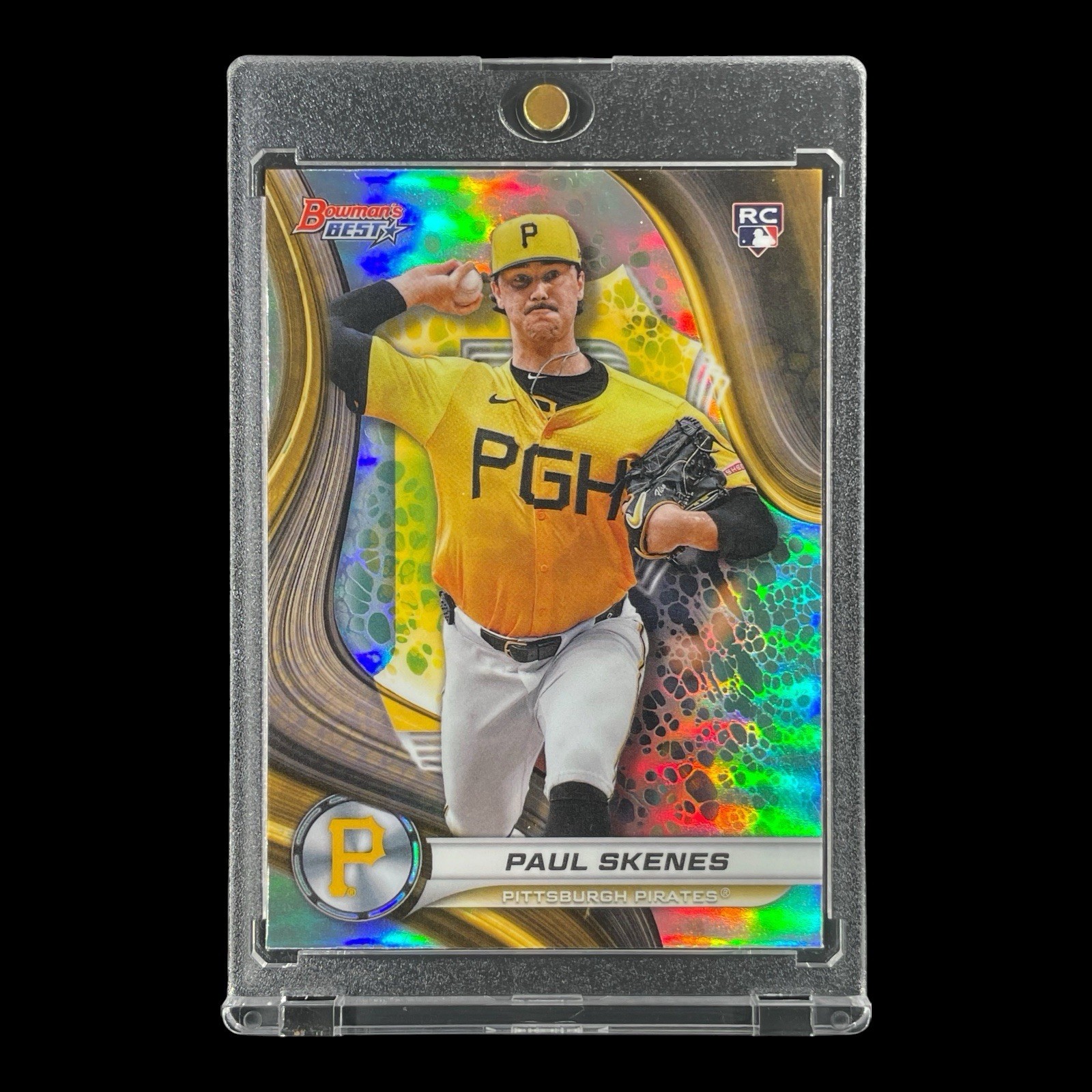 PAUL SKENES ROOKIE SILVER CHROME REFRACTOR CARD 2024 Bowman's Best RC - Pirates