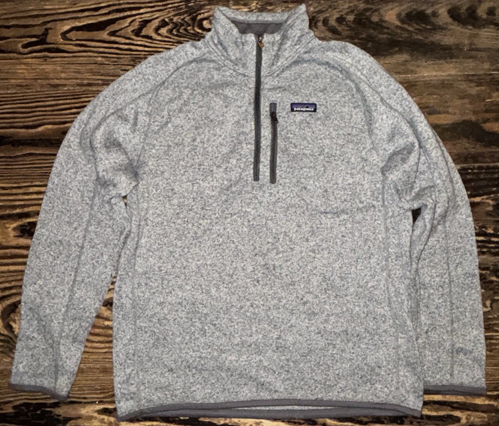 Patagonia Men\'s Heather Gray Fleece 1/4 Zip Mock Neck Pullover L