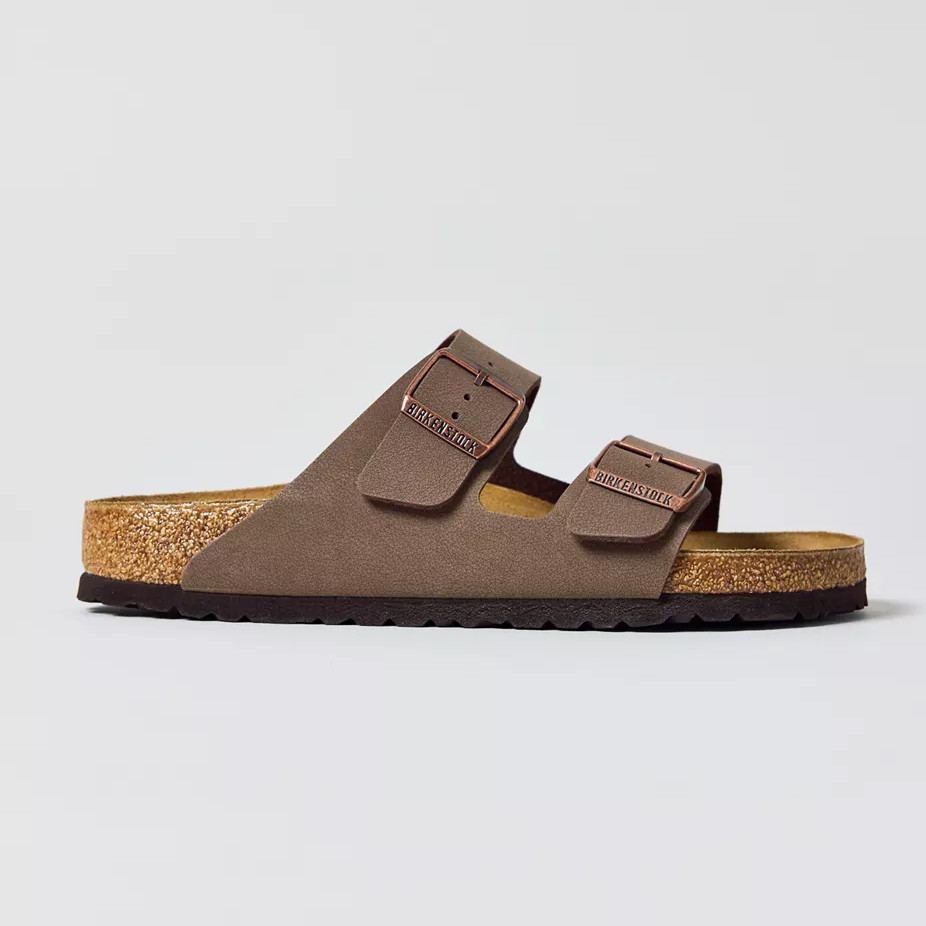 Birkenstock Arizona Birkibuc Two-Strap Men's Regular Sandals Mocha/Stone