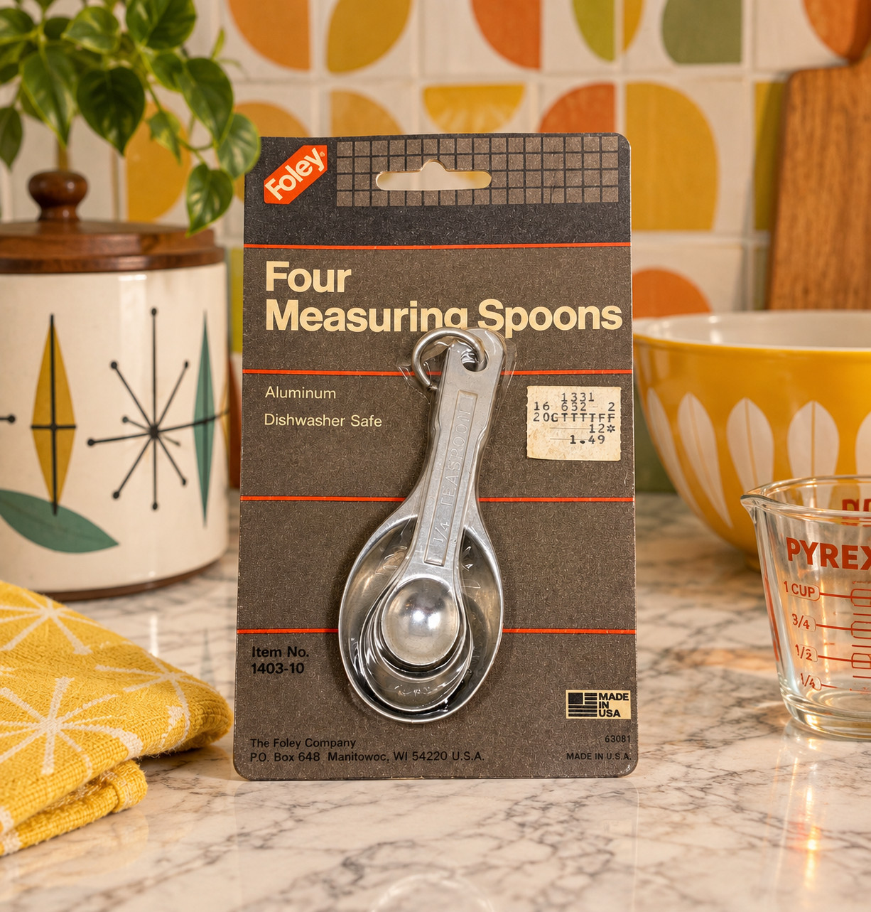 Vintage Foley Aluminum Measuring Spoons Set 4 NOS Sealed USA 1403-10