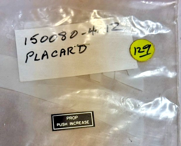 150080-4012 Mooney Aircraft Placard, \