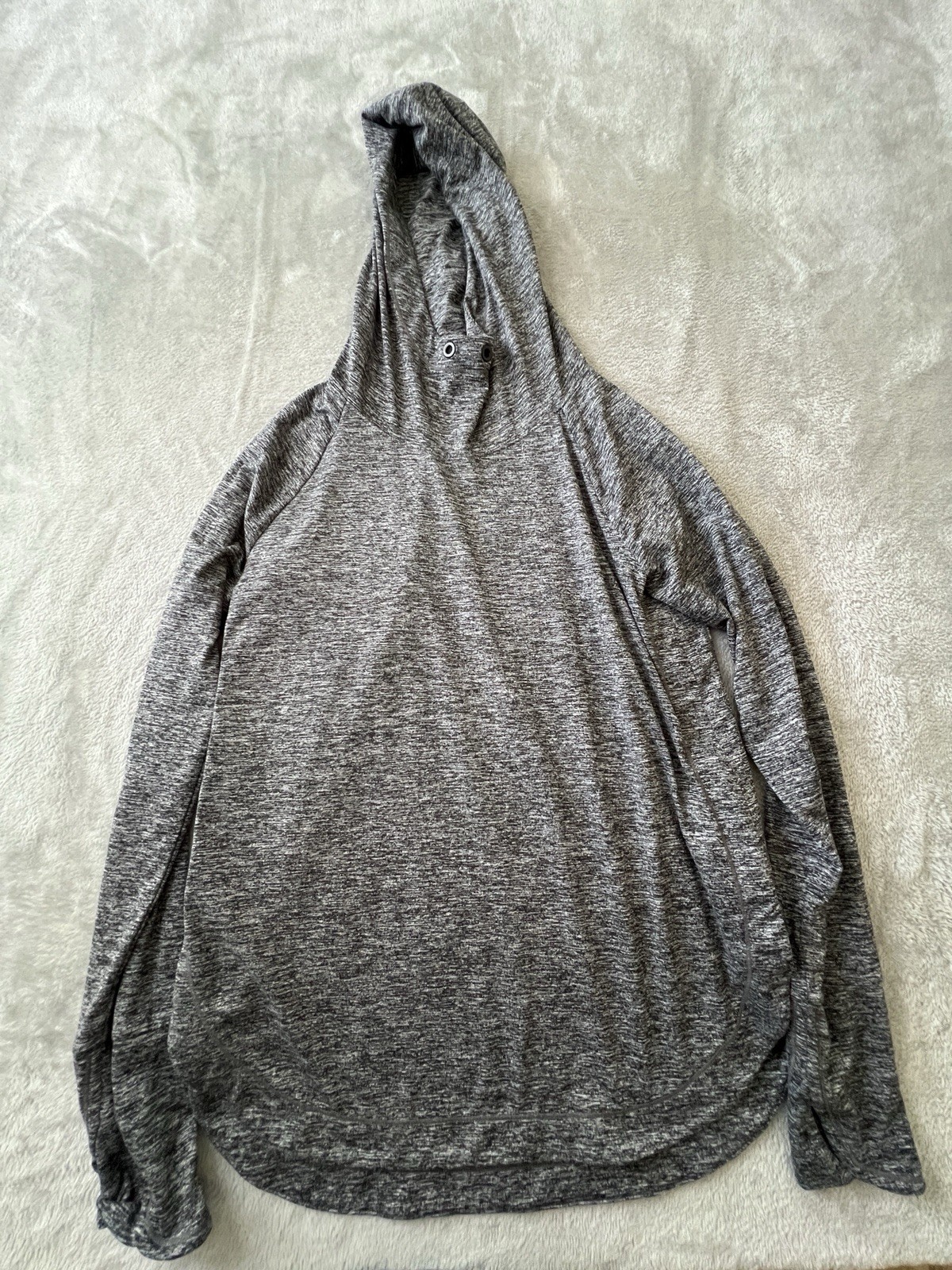Athleta Womens Pullover S Gray Space Dye Hooded Performance Active Top