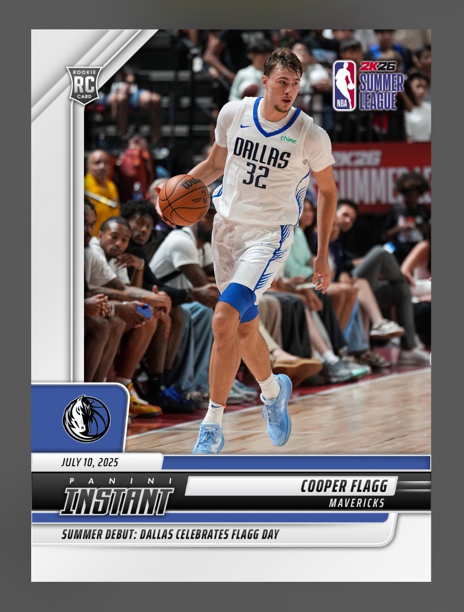 COOPER FLAGG - 2025 Panini Instant #10 - 1st NBA Pic - Rookie COOPER FLAGG - 2025 Panini Instant #10 - 1st NBA Pic - Rookie