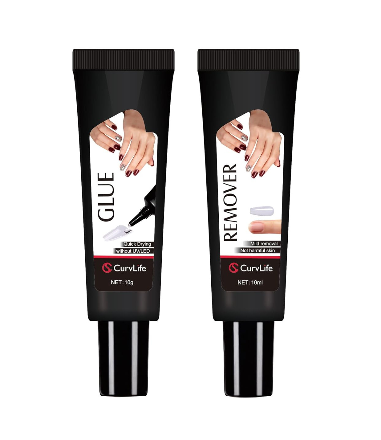 Curvlife Newly Upgraded Quick Drying 10G Semi Solid Nail Glue with 10Ml Remover Curvlife Newly Upgraded Quick Drying 10G Semi Solid Nail Glue with 10Ml Remover