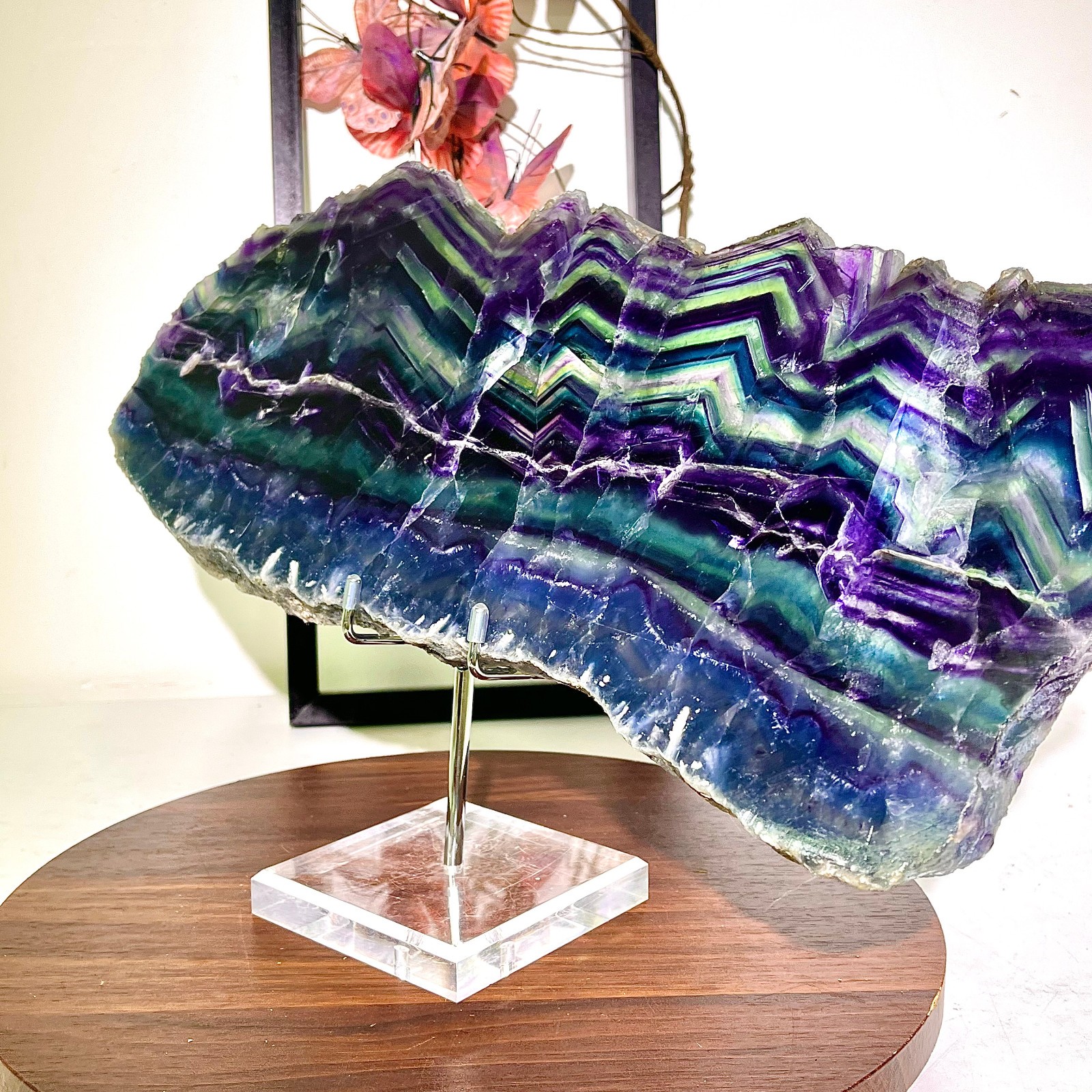 8.35LB  Natural colored fluorite slices polished/polished spiritual healing