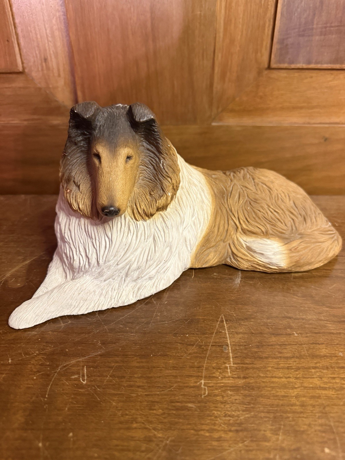 Vintage 1984 Sandicast Collie Dog Sculpture Signed Sandra Brue USA Vintage 1984 Sandicast Collie Dog Sculpture Signed Sandra Brue USA