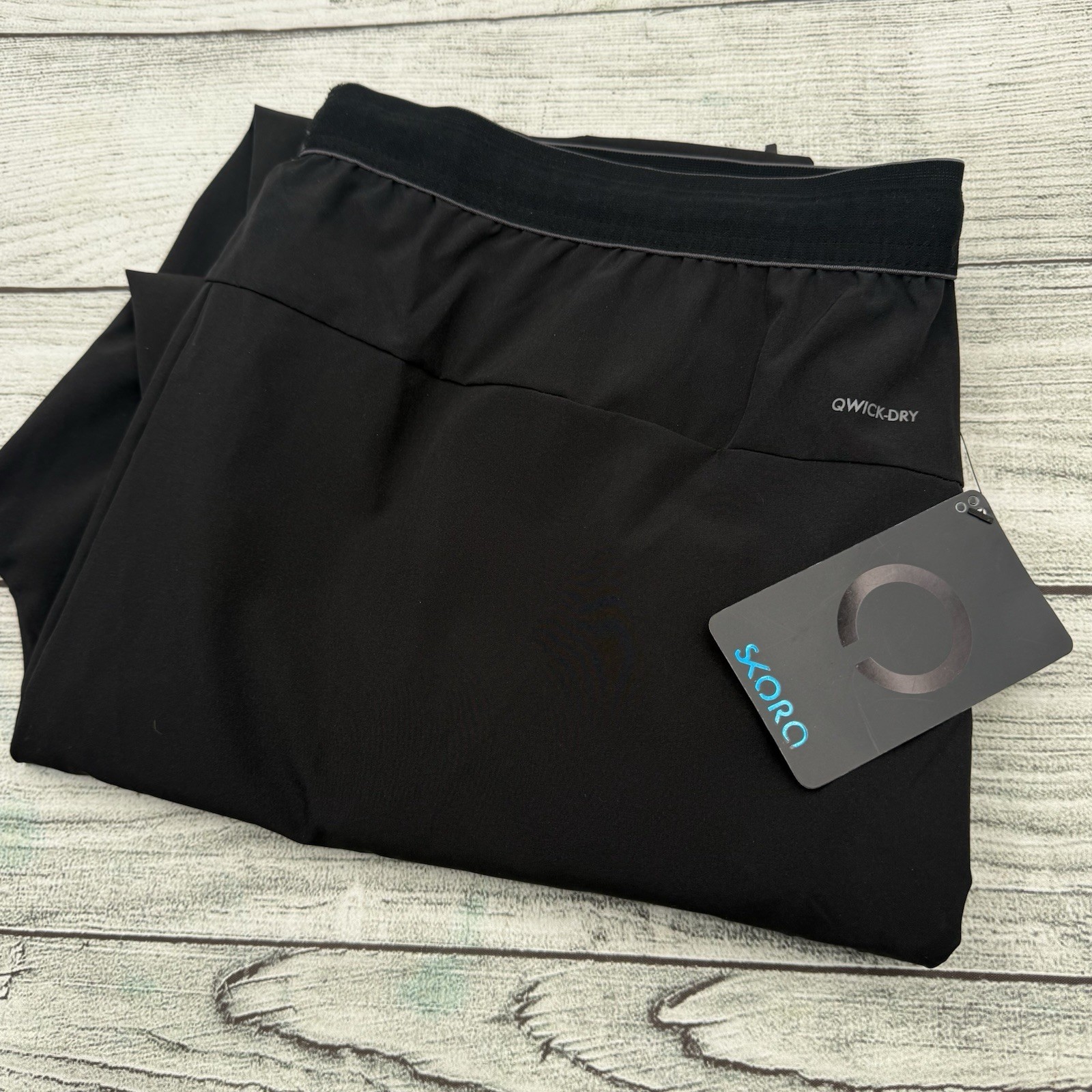 Skora Mens Black Zip Pocket Reflective Quick Dry Jogger Pants NWT XL  36-40