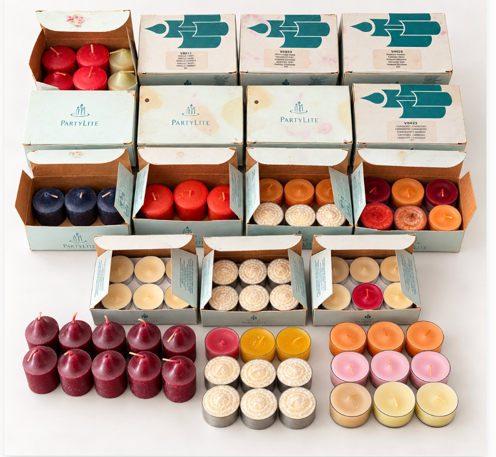 Vintage PartyLite Votive & Tealight 50+ Candles Large Mixed Scent Lot 10 Boxes