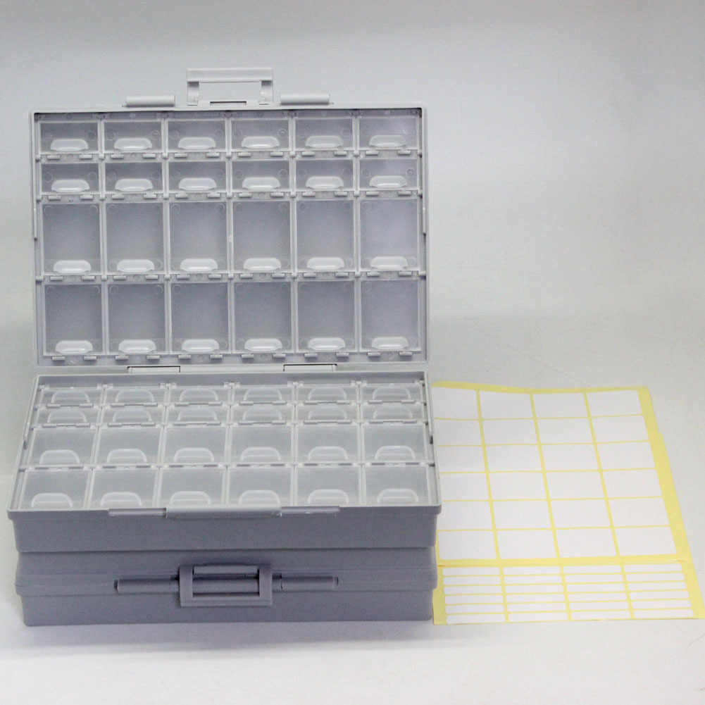 AideTek 2pcs BOXALL48 Enclosure box SMD SMT 0805 0603 0402 components storage