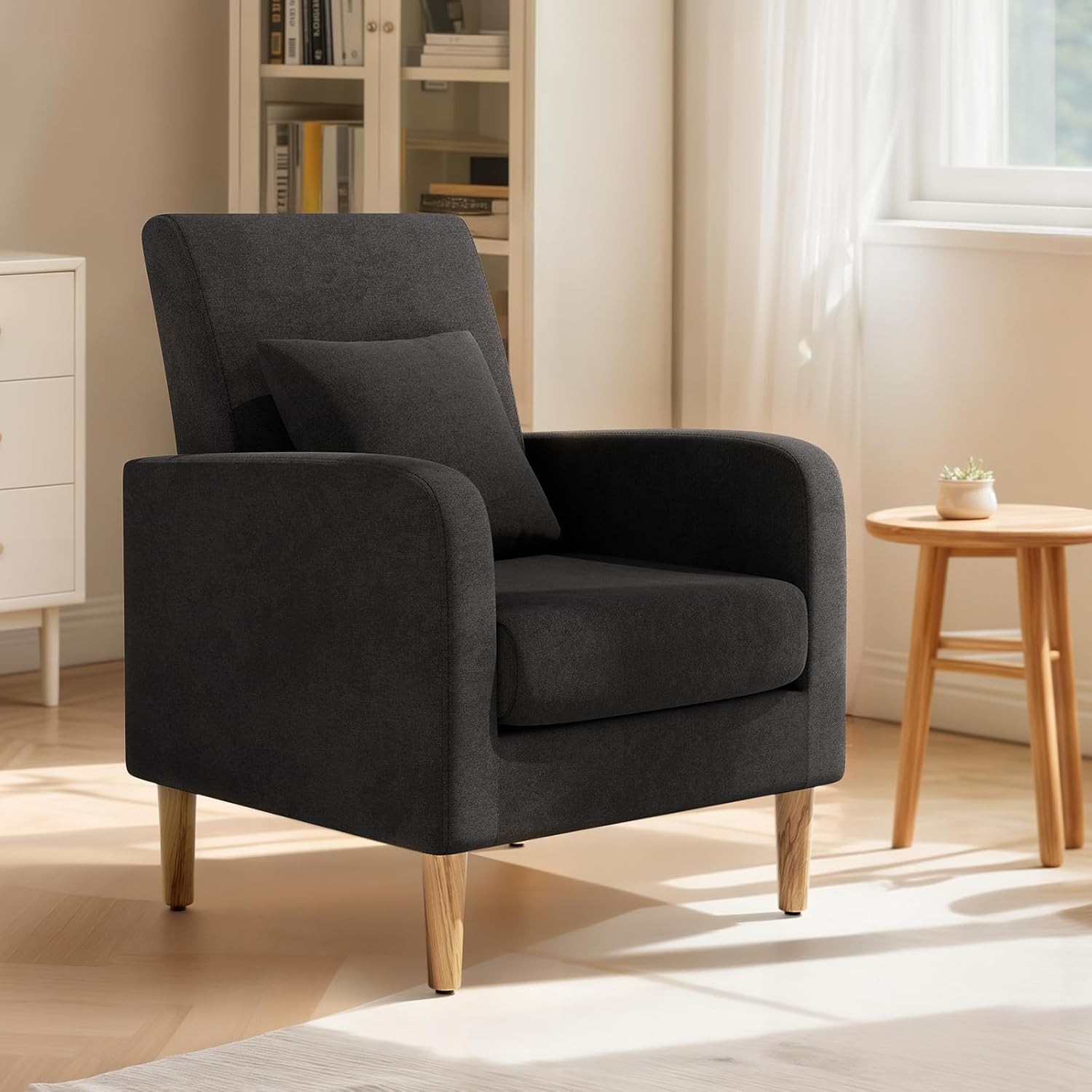 Mid-Century Accent Chair for Living Room, Comfy Reading Chair for Bedroom