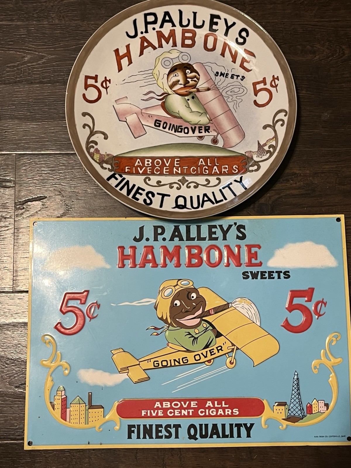 Vintage J.P. Alley's Hambone Sweets Cigar Advertising Lot Vintage J.P. Alley's Hambone Sweets Cigar Advertising Lot