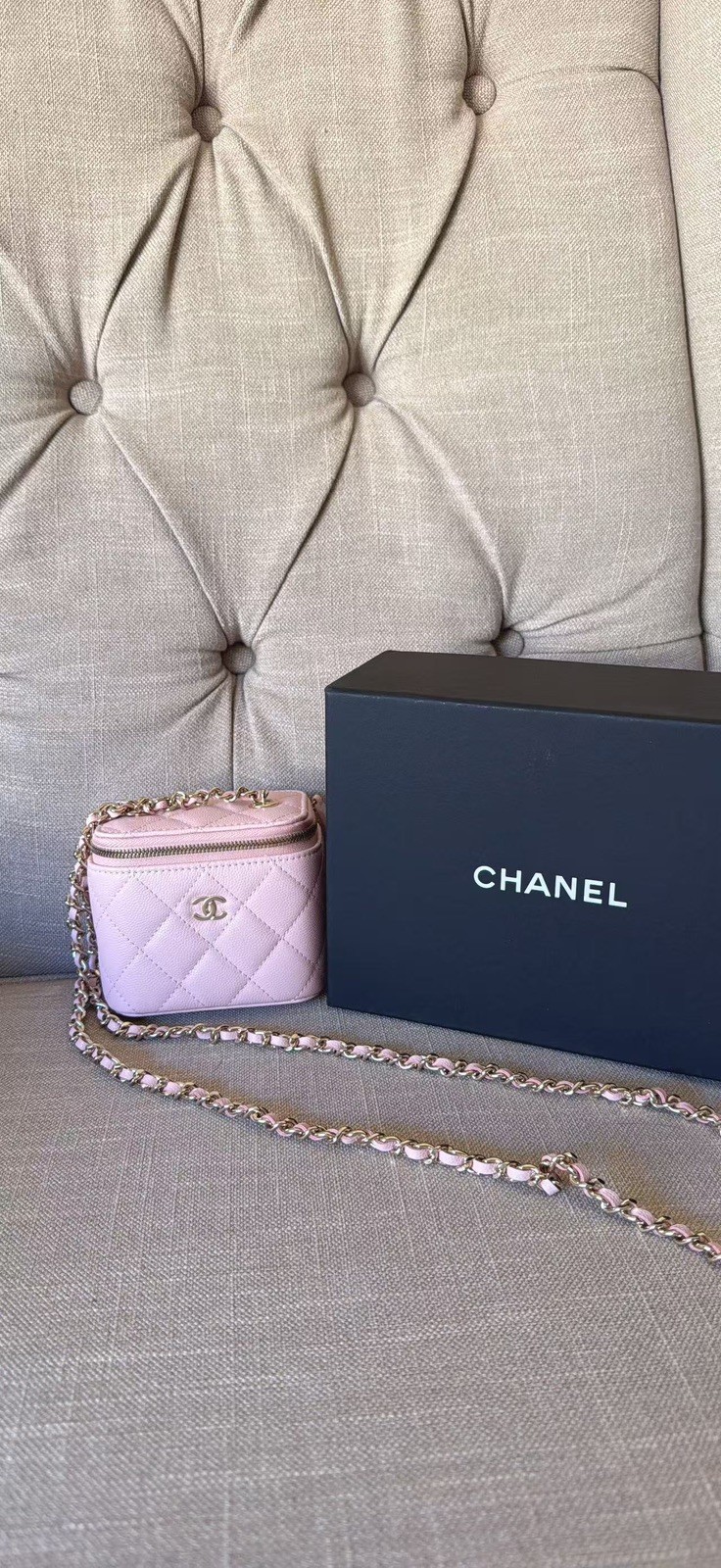 Light Pink Quilted Leather Mini Vanity Crossbody Bag, Boutique VIP Gift Light Pink Quilted Leather Mini Vanity Crossbody Bag, Boutique VIP Gift