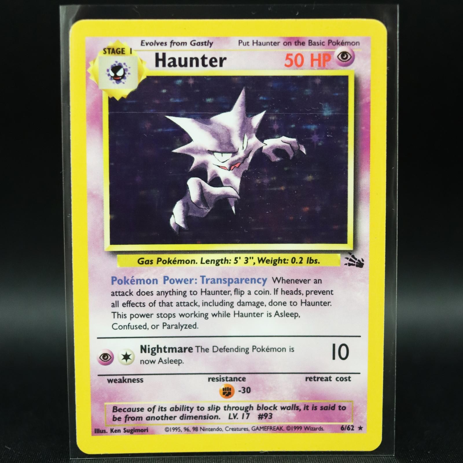 Haunter 6/62 Unlimited Holo Rare Fossil Pokemon Lightly Played
