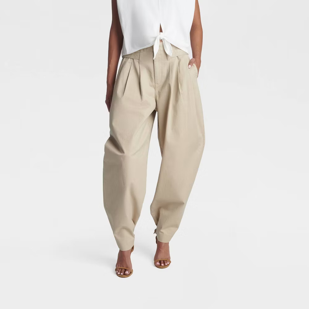 KBB by KAHLANA Women\'s High-Rise \'The Barrel Trouser\' - Khaki 10