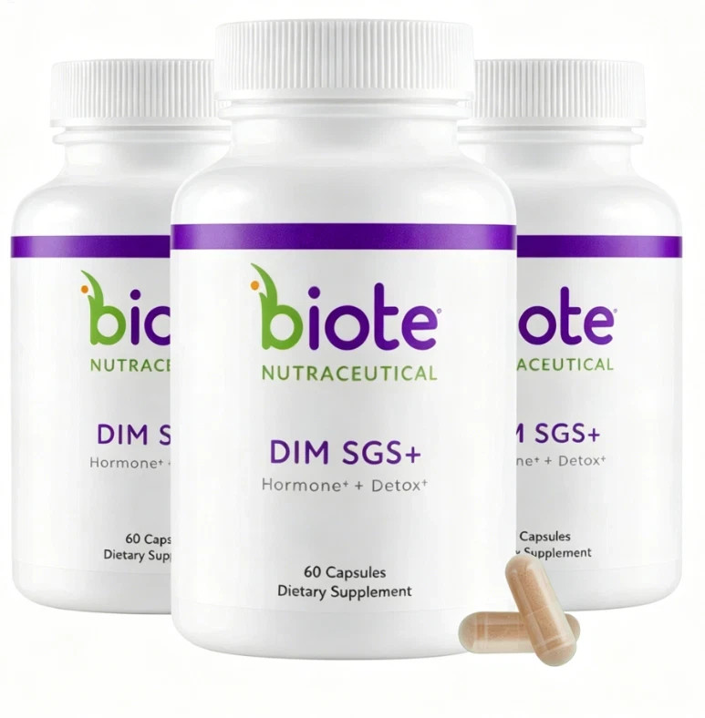 3 Pack Biote Nutraceutical - DIM SGS+, + Cleanse - 60 Capsules