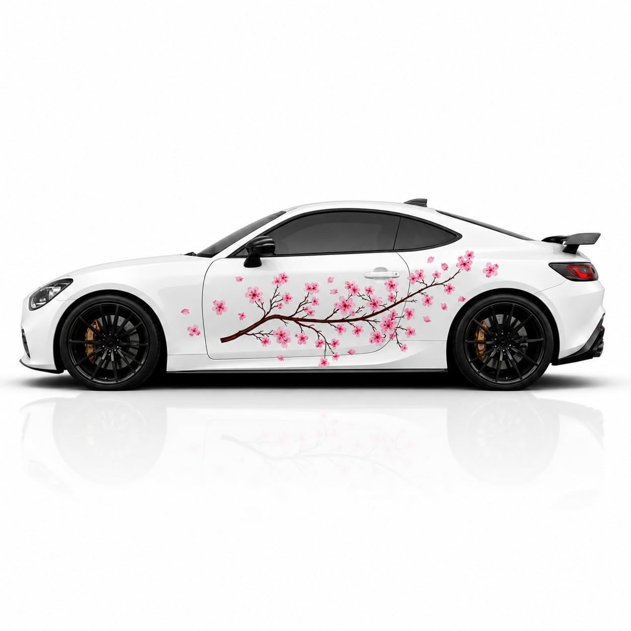 2-Piece Sakura Car Decal Set for Side Doors, Cherry Blossom Vinyl Graphics fo...