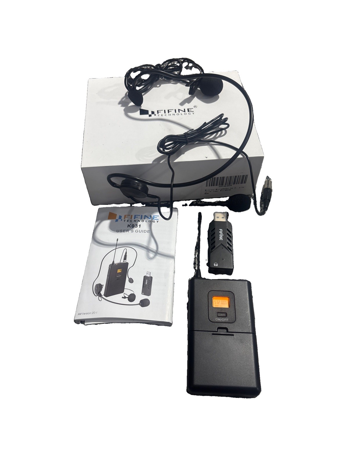 Fifine Technology Wireless Microphone System K031 Box And Manual