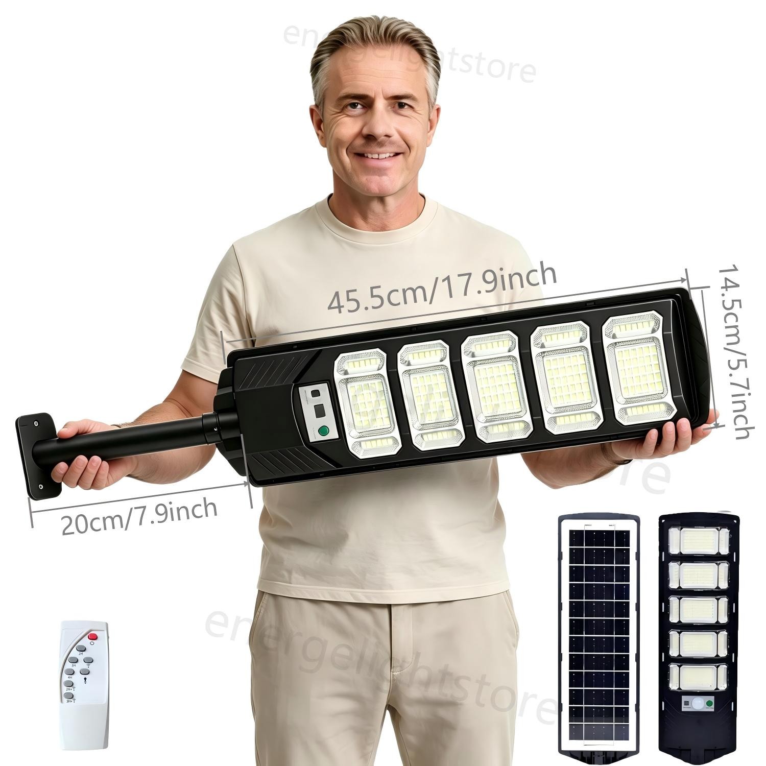 Commercial Solar Street Light Outdoor Dusk to Dawn Flood Road Area Security Lamp