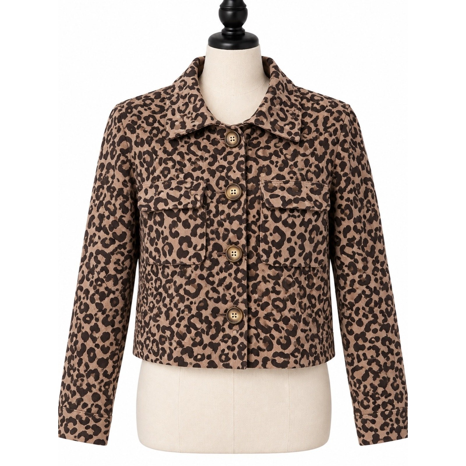 Joie Leopard-Print Cropped Jacket - Brown/Black