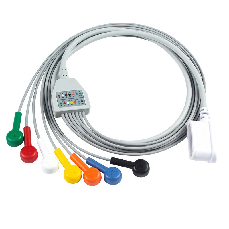 Compatible GE SEER 1000 ECG Leadwire Holter Cable 7 leadwire 3CH IEC