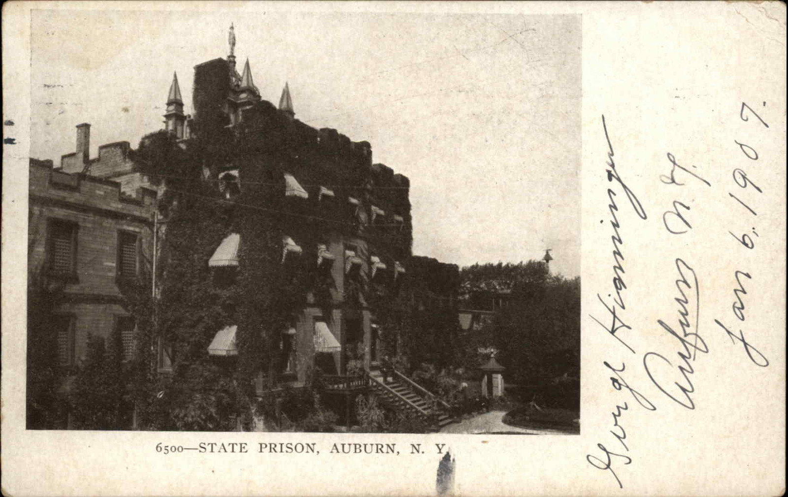 Auburn New York NY State Prison c1900s-20s Postcard