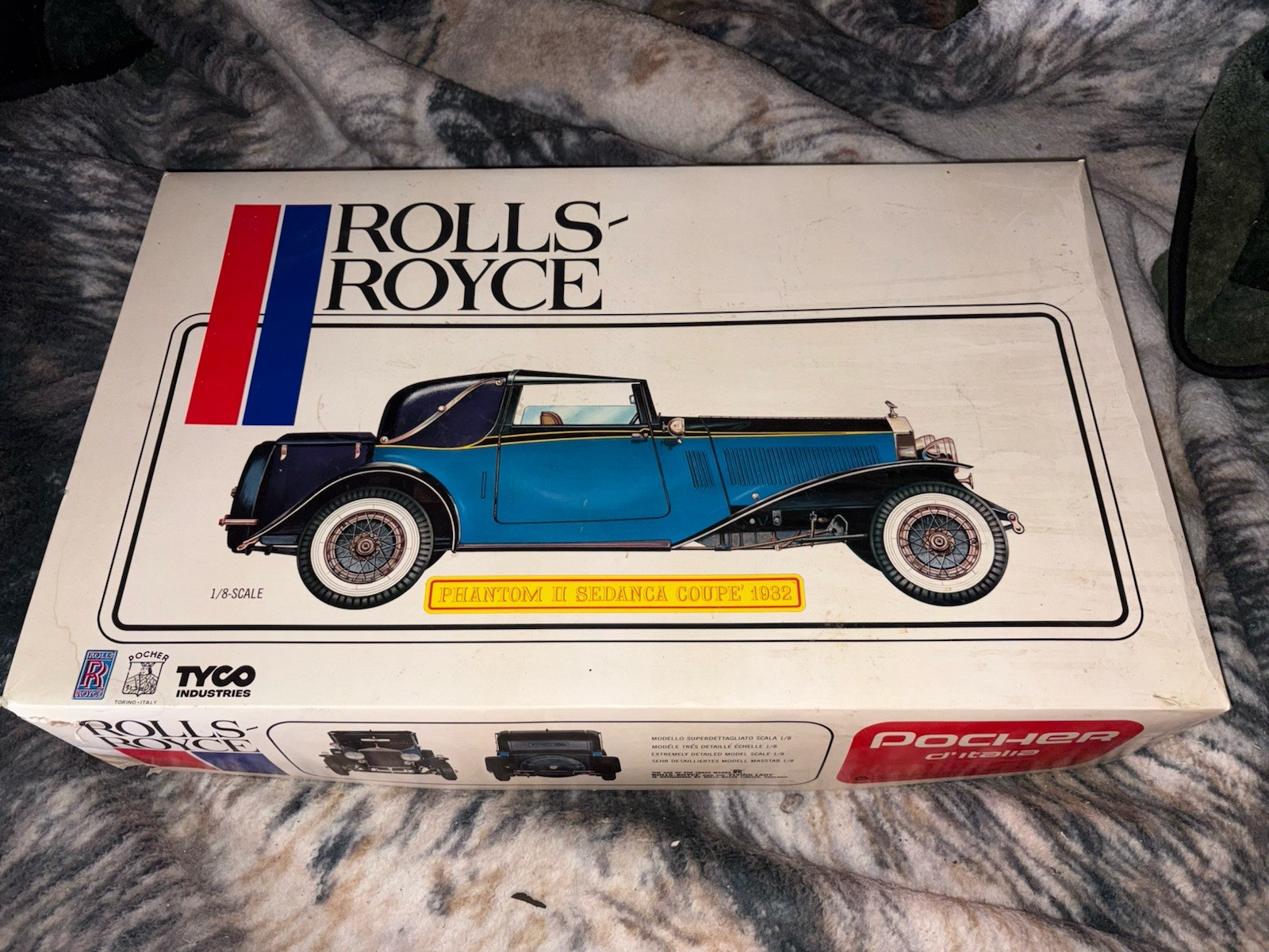 Vintage FACTORY SEALED Pocher 1/8 Rolls Royce Phantom Sedanca Model Kit