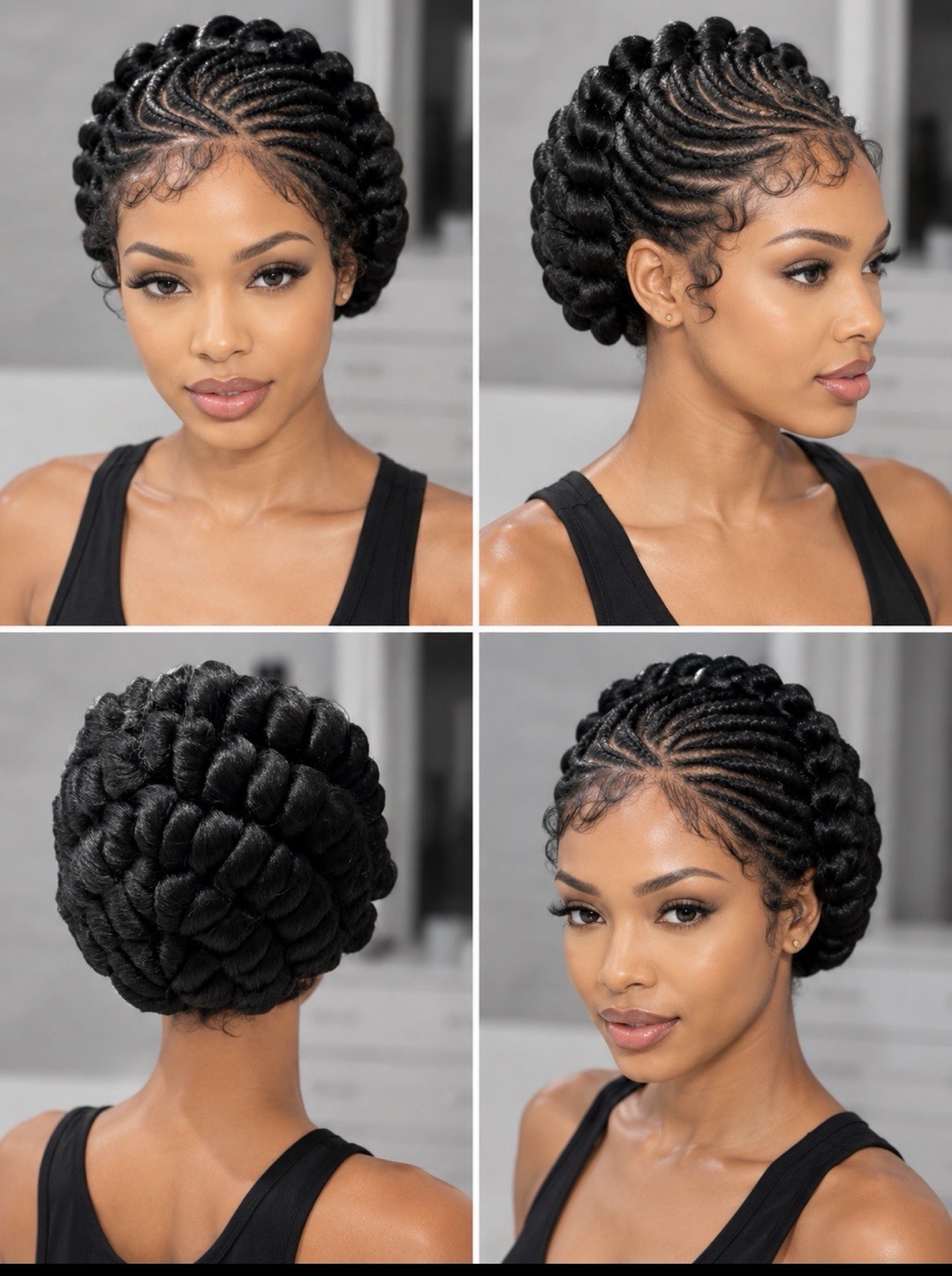 Handmade Braided Cornrow Bantu Wig. It Is Made On A Full Lace Wig. Handmade Braided Cornrow Bantu Wig. It Is Made On A Full Lace Wig.