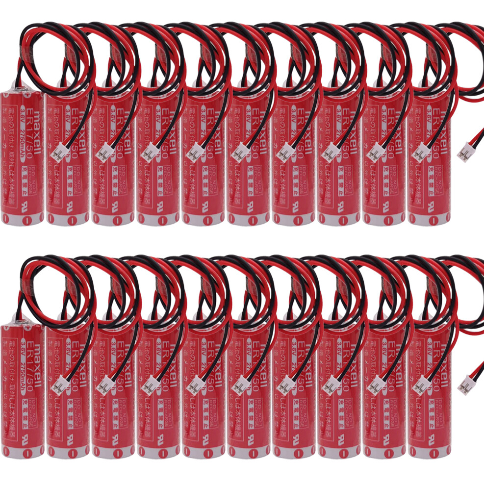 20pcs Maxell ER17/50 17/50 3.6V 2750mAh PLC Battery Li-ion Batteries w/ Plug US