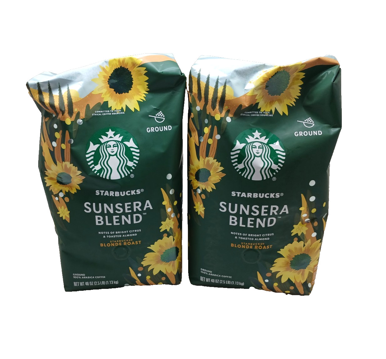 Starbucks Sunsera Blonde Roast Ground Coffee 40oz 2-Pack - Light Roast