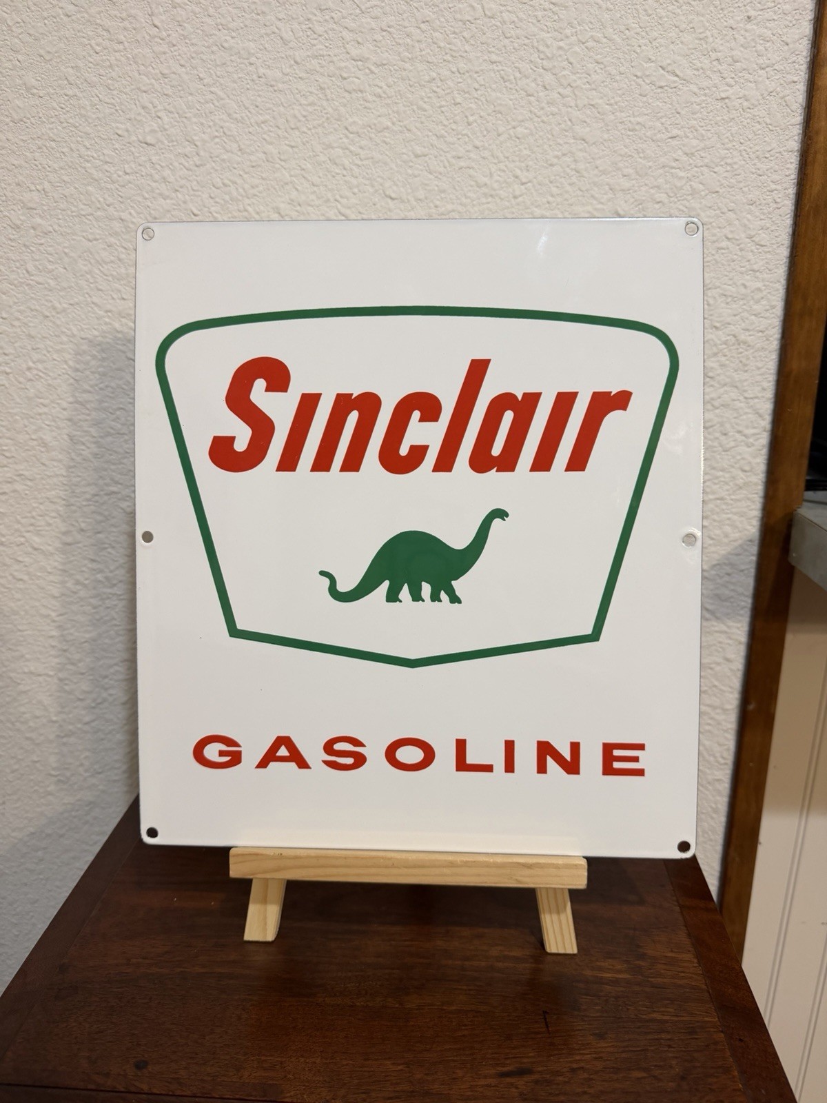 Vintage Original Sinclair Porcelain Gas Pump Sign NOS