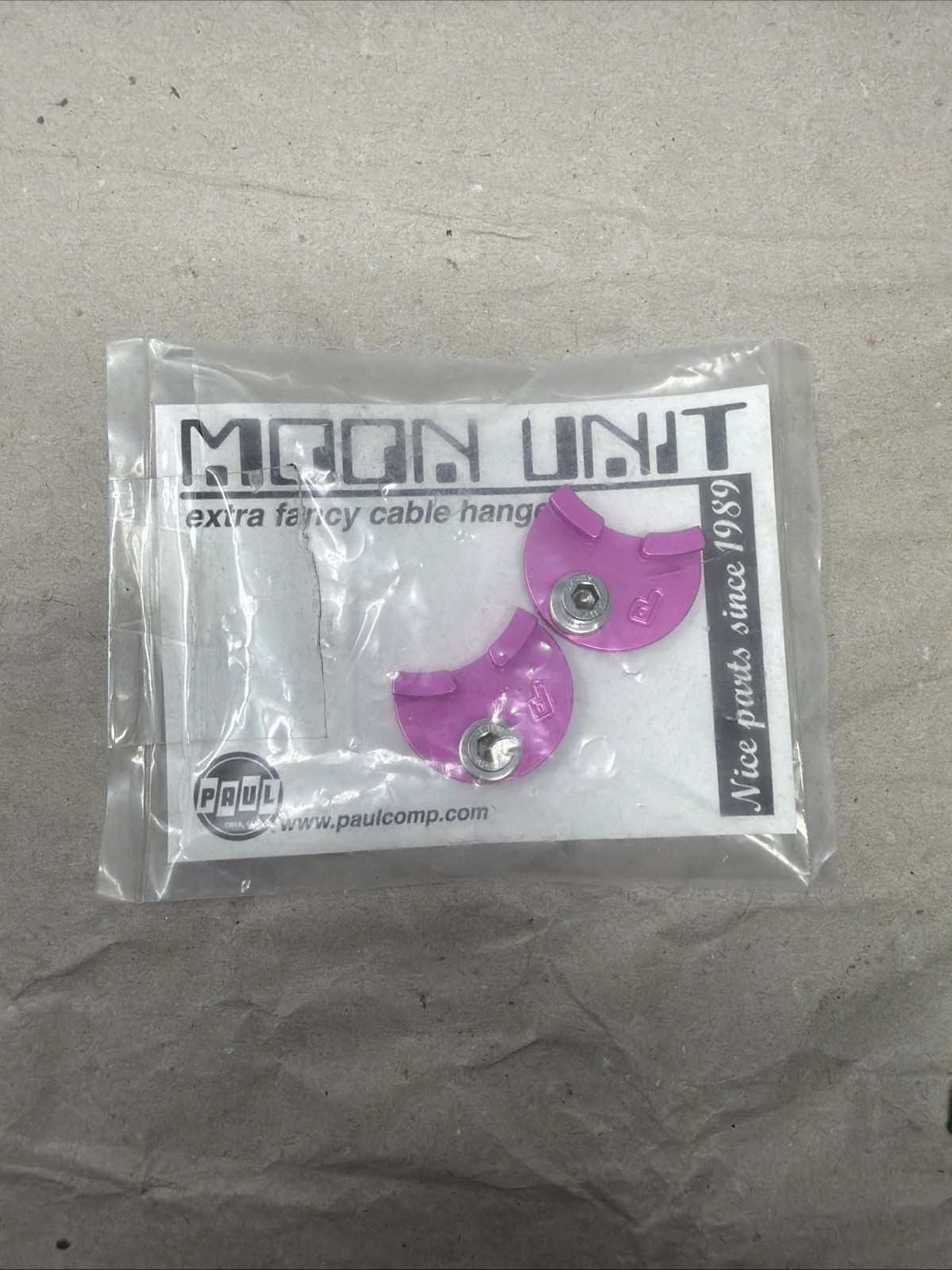 Vintage PAUL MOON UUNITS BRAKE CABLE HANGERS Original version Pink Purple Vintage PAUL MOON UUNITS BRAKE CABLE HANGERS Original version Pink Purple