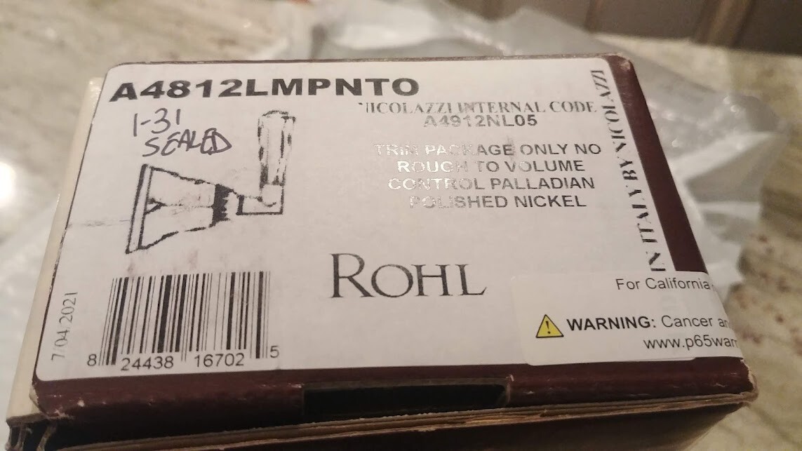 Rohl A4812LMTO Palladian Single Handle Volume Control Valve Trim - Nickel Rohl A4812LMTO Palladian Single Handle Volume Control Valve Trim - Nickel