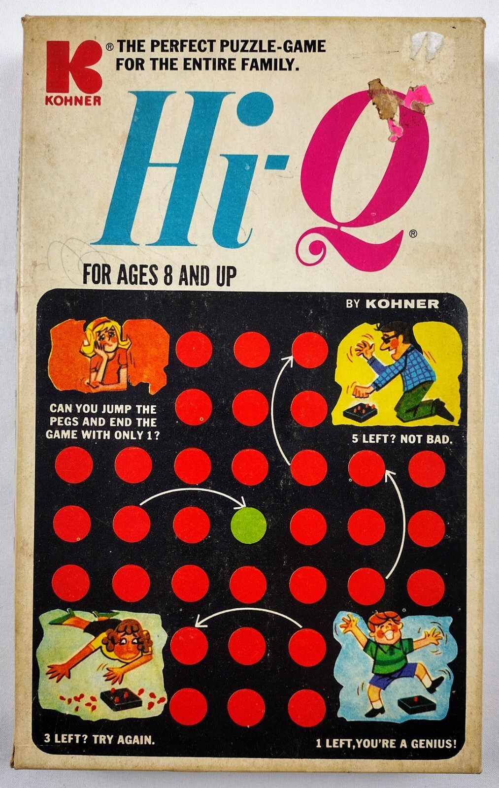 Vintage 1972 HI-Q Solitaire Strategy TRAVEL Game Kohner #120 100% Complete