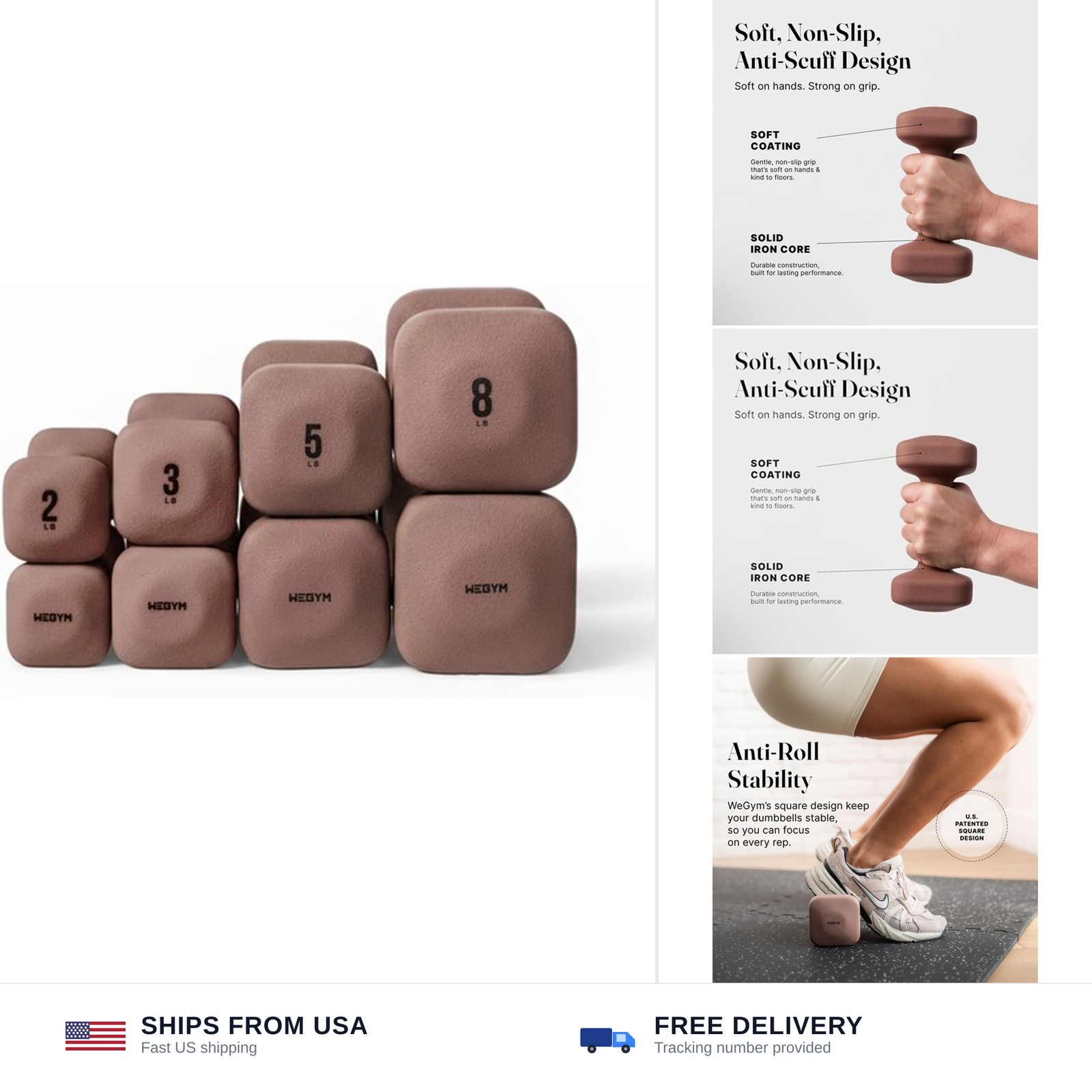 WeGym SafeGrip Square Dumbbells with Anti Slip Handles, Aesthetic Free Weight... WeGym SafeGrip Square Dumbbells with Anti Slip Handles, Aesthetic Free Weight...