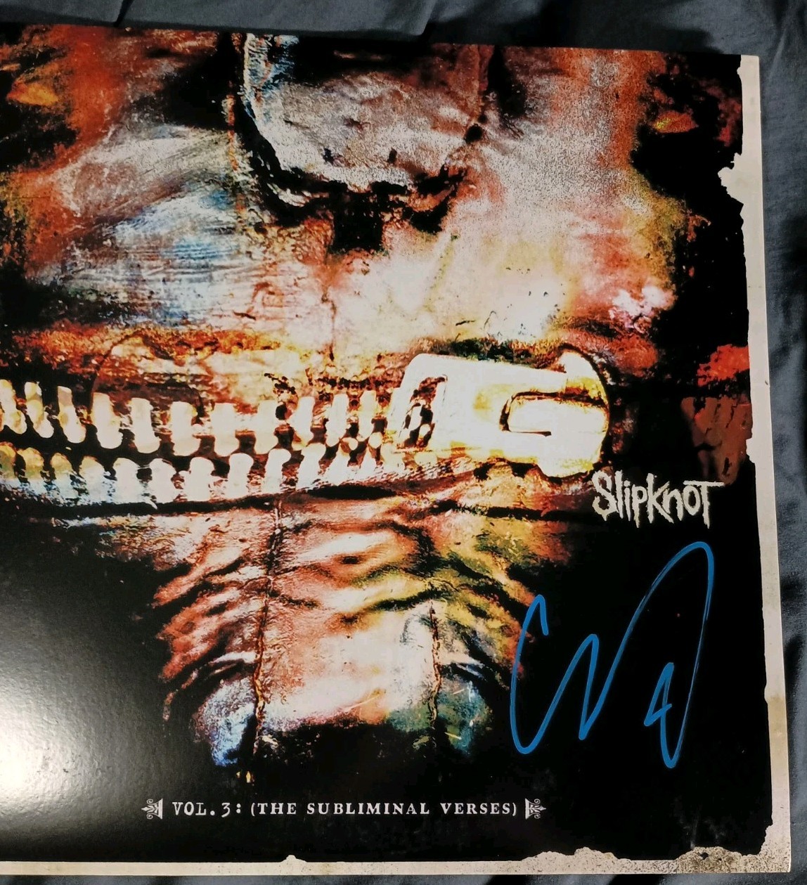 Slipknot Vol 3 The Subliminal Verses Corey Taylor Signed 2LP Purple Vinyl JSA