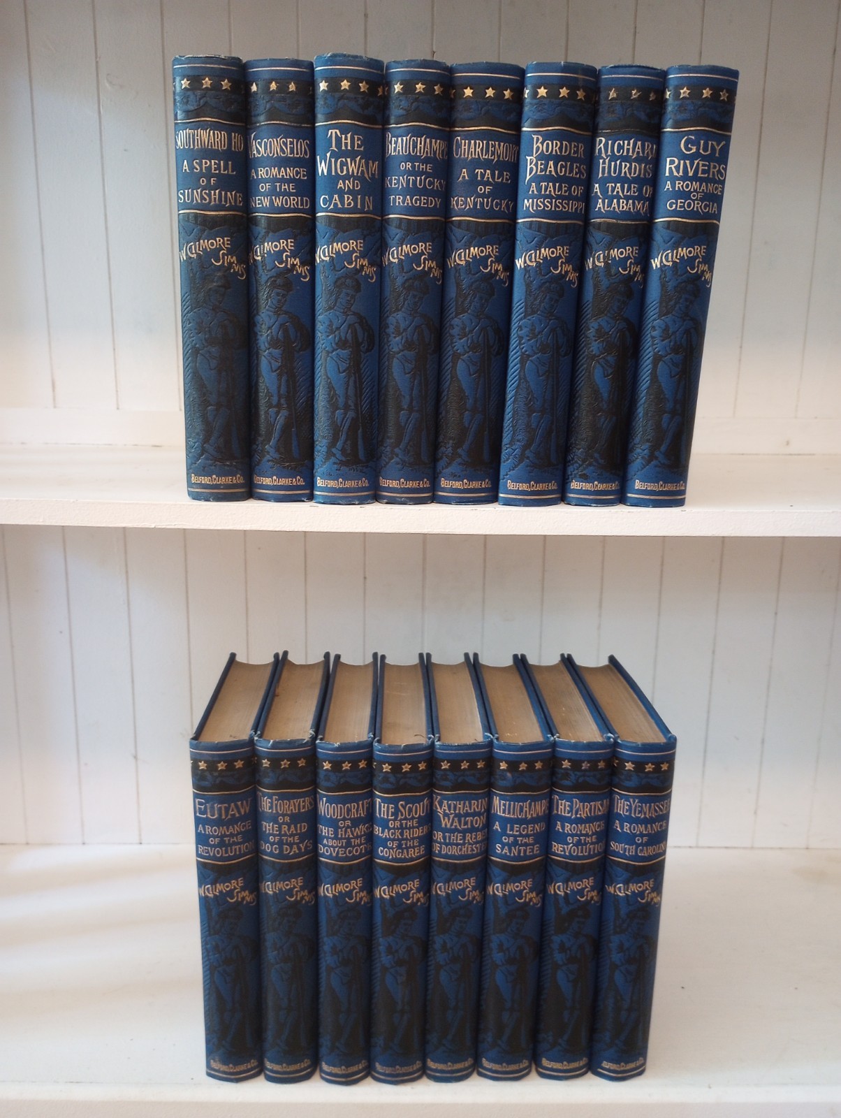 Antique 1888 W. Gilmore Simms Border Romances Victorian Binding 16 Volume Set