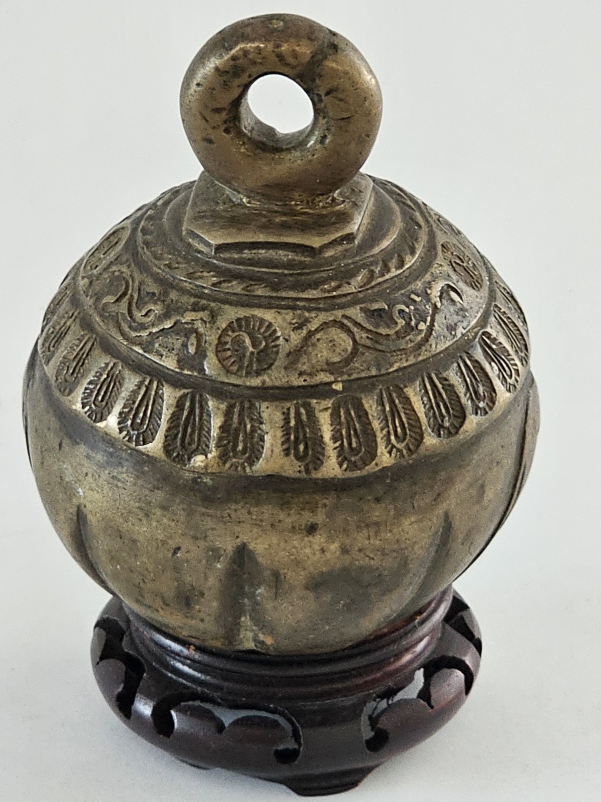 Antique 19th Century Rare Burmese Bronze Cast Elephant Bell Heavy 1lb - 4\